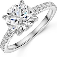Platinum Lab Grown 2.00ct Spherical Good Diamond Shoulders 2.25tw