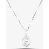 Silver Cubic Zirconia Pear Open Swirl Pendant P610833