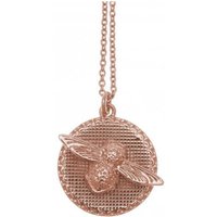 Olivia Burton 3-D Bee Moulded Coin Womens Necklace OBJ16AMN09 Rose Gold