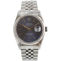 Pre-Owned Rolex Datejust 36mm Stainless Metal Blue Dial Watch 16234