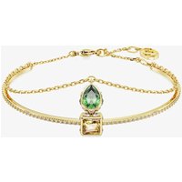 Swarovski Stilla Green Mixed Cuts Gold Tone Plated Bangle 5662924 (M)