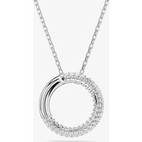Swarovski Dextera Rhodium Plated White Pave Circle Necklace 5692737