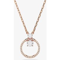 Swarovski Constella Rose Gold Tone Plated Round White Pave Necklace 5692266