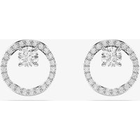 Swarovski Constella Rhodium Tone Plated Circle Stud Earrings 5692262