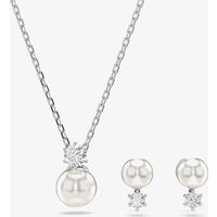 Swarovski Matrix Rhodium Plated Crystal & Pearl Jewellery Set 5689624