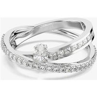 Swarovski Hyperbola Rhodium Plated Mixed Cuts Two Row Ring 5691231