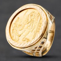 Pre-Owned 9ct Yellow Gold 2000 Half Sovereign Coin Ring 41201075BND