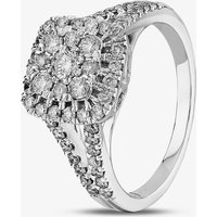 9ct White Gold 1.00ct Diamond Shouldered Square Cluster Ring THR19764-100SOD J
