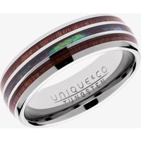 Unique Mens Tungsten Wood Shell Inlay 7mm Ring TUR-100-64
