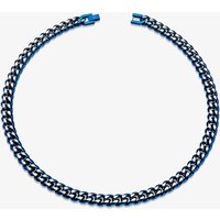 Unique Stainless Steel Blue Matte Polished Curb Chain Necklace LAK-228/50CM