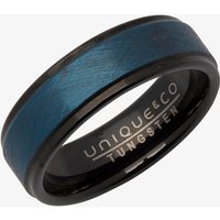 Unique Black Tungsten Carbide Blue 7mm Ring TUR-73-62