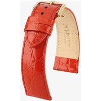 HIRSCH Crocograin 12mm Medium Red Leather Watch Strap 12302820-1-12