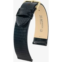 HIRSCH Lizard 10mm Medium Black Leather Watch Strap 01766150-1-10