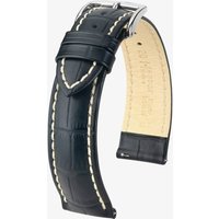 HIRSCH Modena 18mm Long Black Leather Watch Strap 10302850-2-18
