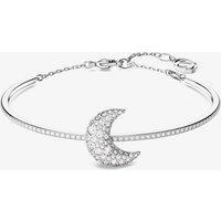 Swarovski Luna White Mixed Cuts Moon Rhodium Plated Bangle 5666175 (M)