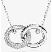 Swarovski Dextera White Interlocking Loop Rhodium Plated Necklace 5670251