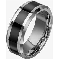 Fred Bennett Tungsten Black Enamel Stripe Ring R3860 65