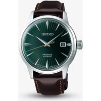 Seiko Mens Presage Cocktail Automatic Green Leather Strap Watch SRPD37J1