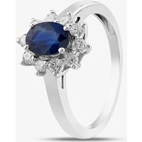 18ct White Gold 0.94ct Oval Cut Ruby & Diamond Cluster Ring BZCJ N