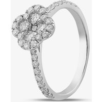 9ct White Gold Brilliant Cut Diamond Quatrefoil Shaped Cluster Ring PR10945 N