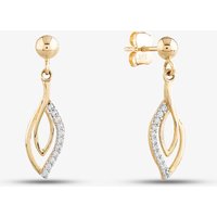 9ct Yellow Gold Cubic Zirconia Pear Shaped Dropper Earrings H17-5070-Y