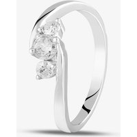 9ct White Gold 0.33ct Three Stone Diamond Crossover Ring PR05257W M