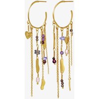 Maanesten Galathea Gold Plated Half Hoop Dropper Earrings 9858A