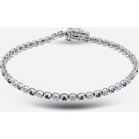 9ct White Gold Sapphire and Diamond Tennis Bracelet THB15917-100SD 9CT