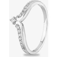 9ct White Gold 0.15ct Diamond Wishbone Ring THR28175-15 O