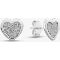 Sterling Silver Stardust Heart Stud Earrings 8.55.8669