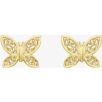 9ct Yellow Gold Filigree Butterfly Stud Earrings 1.55.6879