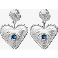 Maanesten Constantine Silver Hammered Heart Kyanite Dropper Earrings 9850C - Image 2