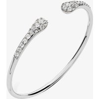Lucy Quartermaine Silver Skinny Drip White Topaz Twist Bangle SDBG1