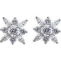 Carat* London Camelia Spherical Good and Marquise Flower Stud Earrings CE925W-SNOW