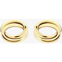9ct Yellow Gold Crossover Oval Stud Earrings 1.55.6629
