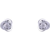 9ct White Gold Cubic Zirconia Knot Stud Earrings