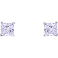 9ct White Gold Princess Minimize Cubic Zirconia Stud Earrings