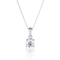 Silver Sensible Lower Cubic Zirconia Solitaire Pendant