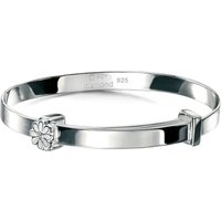 D For Diamond Silver Diamond Set Daisy Child Bangle