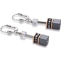 Coeur De Lion Geocube Gray Crystal Drop Earrings 4015/20-0730