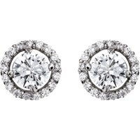 Silver Sensible Reduce Cubic Zirconia Halo Stud Earrings