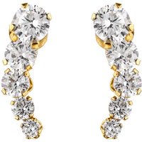 9ct Yellow Gold Sensible Lower Cubic Zirconia Climber Earrings