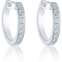 Silver Cubic Zirconia Hoop Earrings