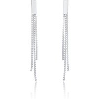 Silver Tassel Drop Earrings