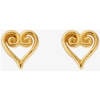 ChloBo Scroll Gold Plated Heart Stud Earrings GEST3425