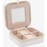 Sophia White Zipped Square Leather Jewellery Box SP3333