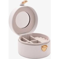 Sophia White Round Leather Jewellery Box S3341W