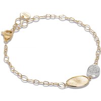 Marco Bicego Lunaria 18ct Yellow Gold 0.09ct Diamond Pave Leaf Bracelet BB2591 B YW