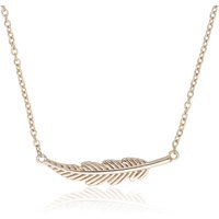 Sterling Silver Yellow Gold Plated Feather Necklace