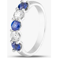 Platinum Brilliant Cut Sapphire & Diamond Five Stone Ring 22707H2 N
